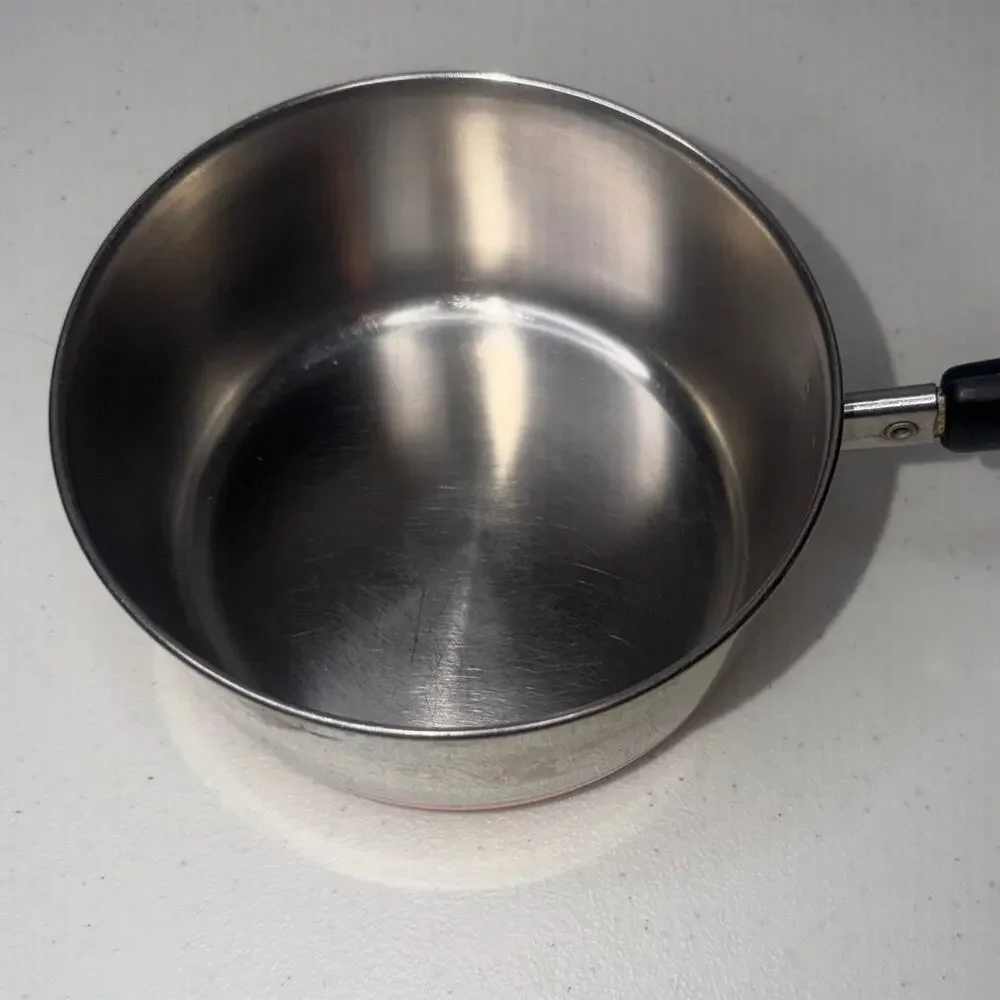 Revere Ware Copper Bottom 1 Qt Saucepan 1801 Stainless Steel USA Pot